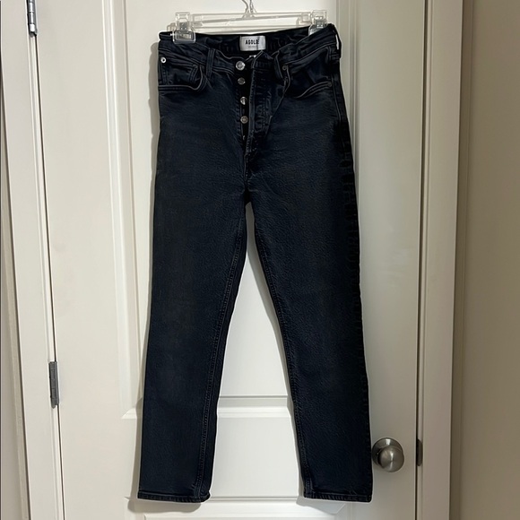 AGOLDE Riley Long Straight Jeans Black Size 26 - Picture 1 of 7